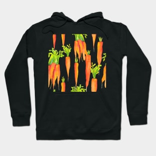 Watercolor carrots illustration in pattern repeat Hoodie